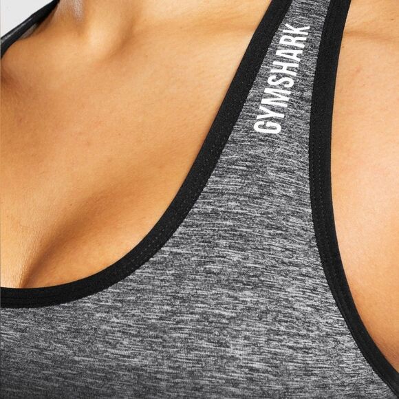Gymshark Adapt Ombré Seamless Sports Bra in Black /Black Marl - Picture 7 of 10